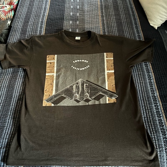 Vintage Single Stitch Artex B-2 Bomber Edwards California T-Shirt Size L - Picture 10 of 16